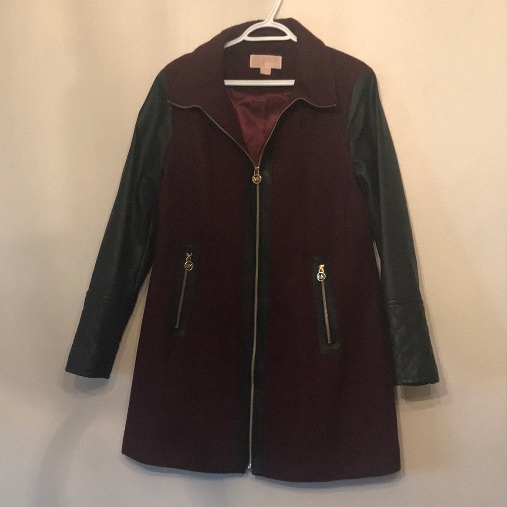 Michael Kors Long Burgundy Coat